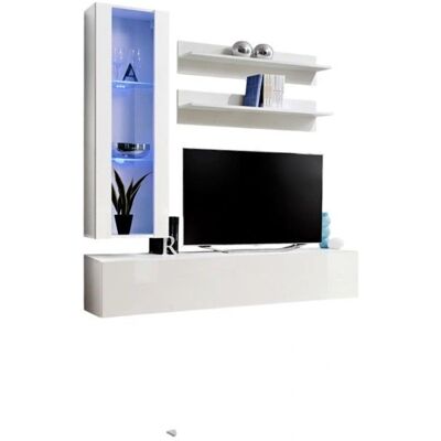 Meublorama Meuble TV FLY H2 Blanc Moderne Murale - Meuble TV - Publicité Meublorama Meuble TV FLY H2 Blanc Moderne Murale - Meuble TV - Publicité