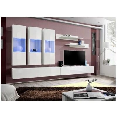 Meublorama - FLY E2 - Cuerpo blanco mate - Mueble TV empotrado Meublorama - FLY E2 - Cuerpo blanco mate - Mueble TV empotrado