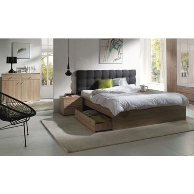 Ensemble chambre MAXIM de Meublorama - Lit 160x200, Tiroir rangement, Chevets, Commode - Publicité Ensemble chambre MAXIM de Meublorama - Lit 160x200, Tiroir rangement, Chevets, Commode - Publicité