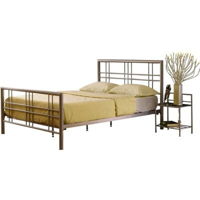 Meublorama - Paxos - 160x200 cm - Metal gris plateado - Bed Meublorama - Paxos - 160x200 cm - Metal gris plateado - Bed