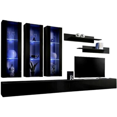 Meublorama FLY E3 Mueble de TV de Pared Negro - Soporte de TV Meublorama FLY E3 Mueble de TV de Pared Negro - Soporte de TV