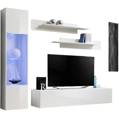 Meublorama FLY G3 Meuble TV Blanc Moderne - Support TV - Publicité Meublorama FLY G3 Meuble TV Blanc Moderne - Support TV - Publicité