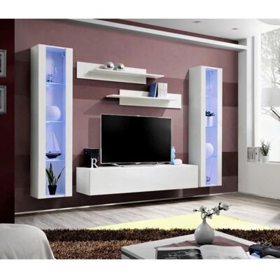 Mueble de TV Meublorama FLY A2 - Diseño suspendido moderno con LED Mueble de TV Meublorama FLY A2 - Diseño suspendido moderno con LED