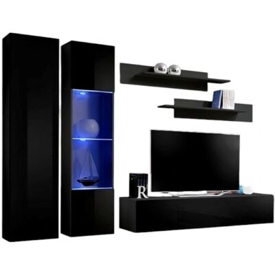 Meublorama FLY A5 - noir brillant - LED - meuble TV - Publicité Meublorama FLY A5 - noir brillant - LED - meuble TV - Publicité