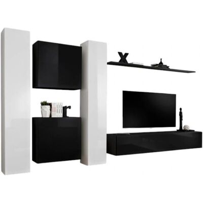 Meublorama - SWITCH VI - Nero/Bianco lucido - Mobili soggiorno Meublorama - SWITCH VI - Nero/Bianco lucido - Mobili soggiorno