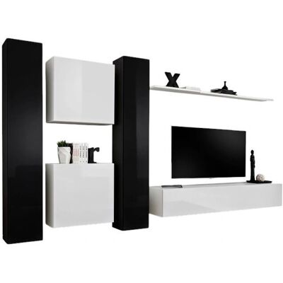 Meublorama - SWITCH VI - Blanco - Negro - Mueble TV Meublorama - SWITCH VI - Blanco - Negro - Mueble TV