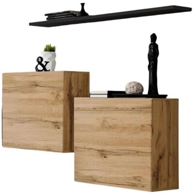 Juego de Muebles de Sala Wotan Cerezo y Negro - Conjunto de Muebles Juego de Muebles de Sala Wotan Cerezo y Negro - Conjunto de Muebles