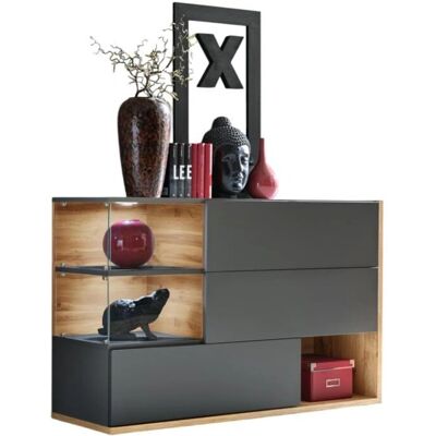 Meublorama Buffet - Design Moderno - 120cm - Grigio & Rovere - Buffet Meublorama Buffet - Design Moderno - 120cm - Grigio & Rovere - Buffet