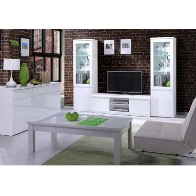 Mesa de Centro FABIO - Blanco Brillante - 135x47x70cm Mesa de Centro FABIO - Blanco Brillante - 135x47x70cm