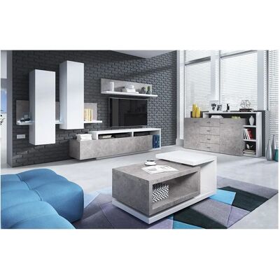 MEUBLORAMA - BERGAME - Bianco-grigio - tavolino MEUBLORAMA - BERGAME - Bianco-grigio - tavolino