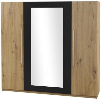 Meublorama - IRINA - Oak - Black - Wardrobe Meublorama - IRINA - Oak - Black - Wardrobe