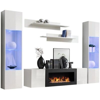 Meublorama - FLY M3 - Bianco - Wall-mounted furniture set Meublorama - FLY M3 - Bianco - Wall-mounted furniture set