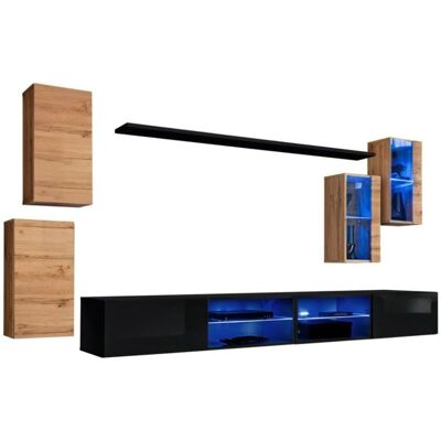 Meublorama - SWITCH XXV - Rovere - Nero - Set soggiorno Meublorama - SWITCH XXV - Rovere - Nero - Set soggiorno