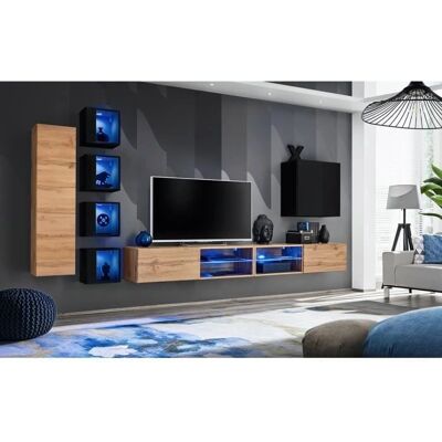 Meublorama - SWITCH XXVI - rovere e nero - Set soggiorno Meublorama - SWITCH XXVI - rovere e nero - Set soggiorno