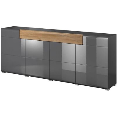 Meublorama - OHIO 200cm - gray-anthracite - oak - Buffet Meublorama - OHIO 200cm - gray-anthracite - oak - Buffet