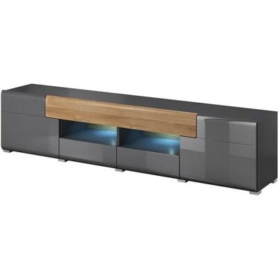 Meublorama - OHIO - Grigio anthracite - Rovere - Mobile TV Meublorama - OHIO - Grigio anthracite - Rovere - Mobile TV