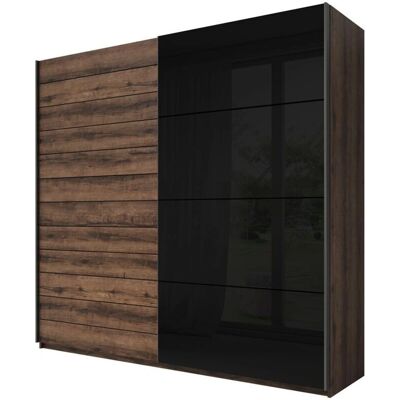 Meublorama - Floyd - Dunkle Eiche - Schwarz - Wardrobe Meublorama - Floyd - Dunkle Eiche - Schwarz - Wardrobe