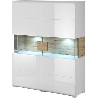 Meublorama - OHIO - Bianco rovere - LED - Display cabinet Meublorama - OHIO - Bianco rovere - LED - Display cabinet