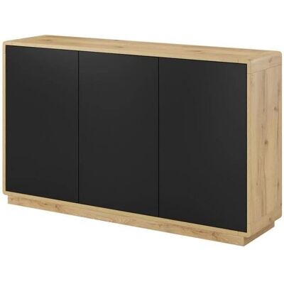Meublorama - VILLA - 160 cm - Eiche Schwarz Matt - Buffet Meublorama - VILLA - 160 cm - Eiche Schwarz Matt - Buffet