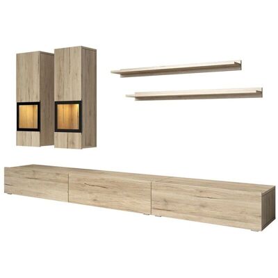 Set di mobili Meublorama RAMOS - Rovere e nero - Design moderno Set di mobili Meublorama RAMOS - Rovere e nero - Design moderno
