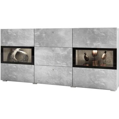 Meublorama Effetto Cemento Grigio e Nero Buffet - Design Moderno Meublorama Effetto Cemento Grigio e Nero Buffet - Design Moderno