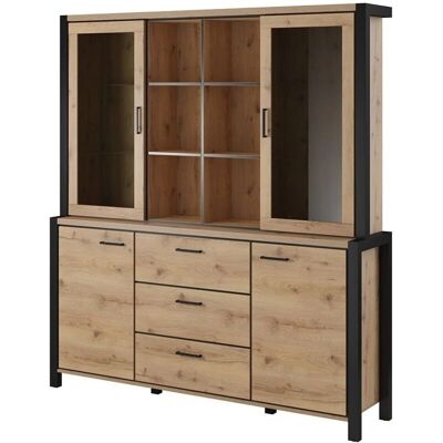 Meublorama - BOWIE - Rovere Nero - Buffet Hutch Meublorama - BOWIE - Rovere Nero - Buffet Hutch