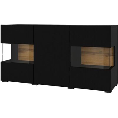 Meublorama - EVA 120cm - Schwarz - Eiche - Buffet Meublorama - EVA 120cm - Schwarz - Eiche - Buffet