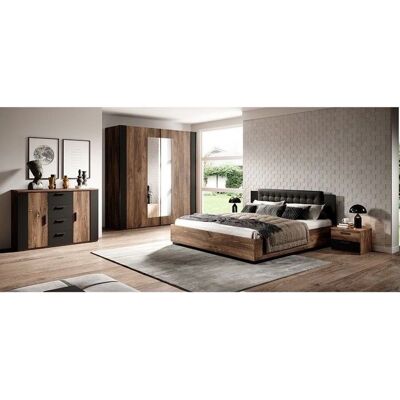 Meublorama - FOX - Cama 180x200 - Armario 200 cm - Dormitorio Meublorama - FOX - Cama 180x200 - Armario 200 cm - Dormitorio
