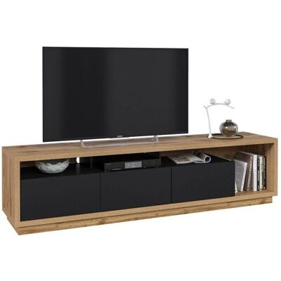 Meublorama - CLARA - Eiche - Mattschwarz - TV Console Meublorama - CLARA - Eiche - Mattschwarz - TV Console