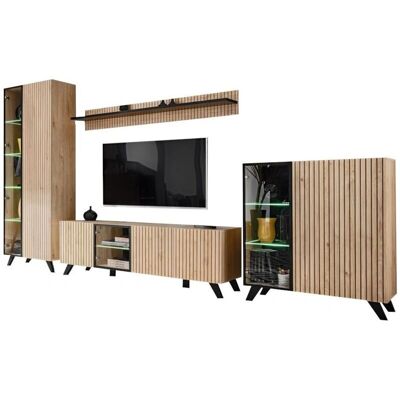 Meublorama NIELSEN - Eiche und Schwarz - Holz - Möbelset Meublorama NIELSEN - Eiche und Schwarz - Holz - Möbelset