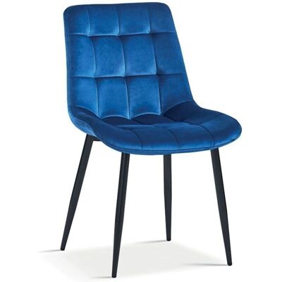 MEUBLORAMA - KALI - Blaues Samt - Metallbeine - Dining Chair MEUBLORAMA - KALI - Blaues Samt - Metallbeine - Dining Chair
