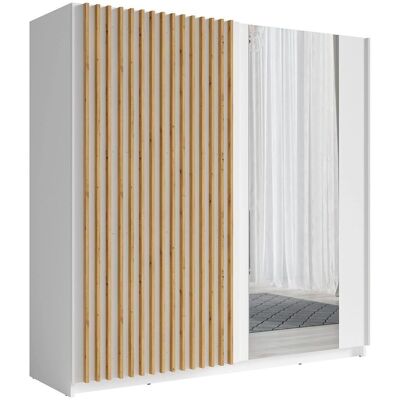 Meublorama - STRANO - Blanc et chêne - 200 cm - Wardrobe Meublorama - STRANO - Blanc et chêne - 200 cm - Wardrobe