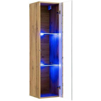Meublorama Wotan Wandvitrine mit LED - 30x30x120cm Meublorama Wotan Wandvitrine mit LED - 30x30x120cm