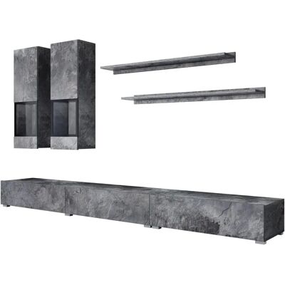 Conjunto de salón RAMOS de Meublorama - Gris pizarra Conjunto de salón RAMOS de Meublorama - Gris pizarra