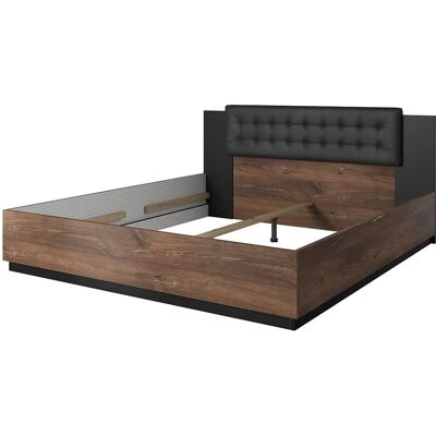 MEUBLORAMA - FOX - 180x200 - rovere scuro e nero - Letto MEUBLORAMA - FOX - 180x200 - rovere scuro e nero - Letto