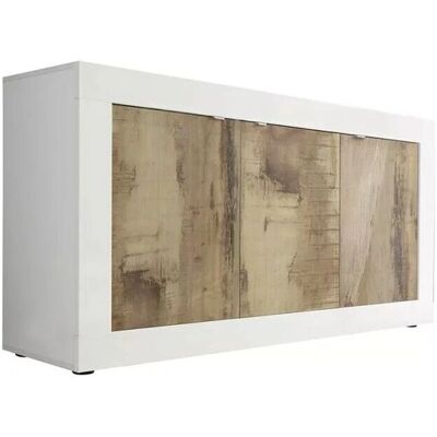 MEUBLORAMA Credenza 3 ante CISA - Blanco brillante - Sideboard MEUBLORAMA Credenza 3 ante CISA - Blanco brillante - Sideboard
