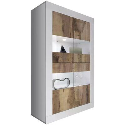 Meublorama - Vitrine 4 puertas - Blanco lacado - Armario Meublorama - Vitrine 4 puertas - Blanco lacado - Armario