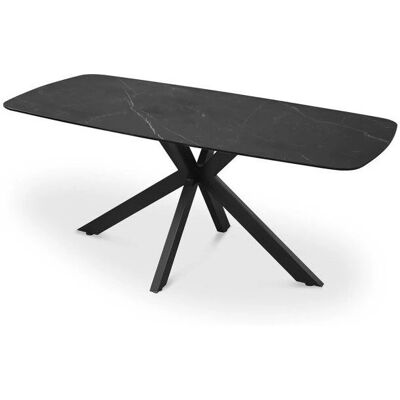 Mesa de comedor Vinci de Meublorama - Efecto mármol negro, 180cm Mesa de comedor Vinci de Meublorama - Efecto mármol negro, 180cm