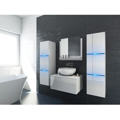 Meublorama OWL Collection - Bianco opaco/lucido - Set bagno a 2 colonne Meublorama OWL Collection - Bianco opaco/lucido - Set bagno a 2 colonne