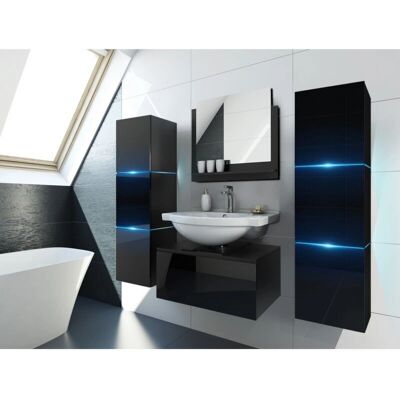 Meublorama - OWL - Negro mate - 2 columnas - Juego de muebles baño Meublorama - OWL - Negro mate - 2 columnas - Juego de muebles baño