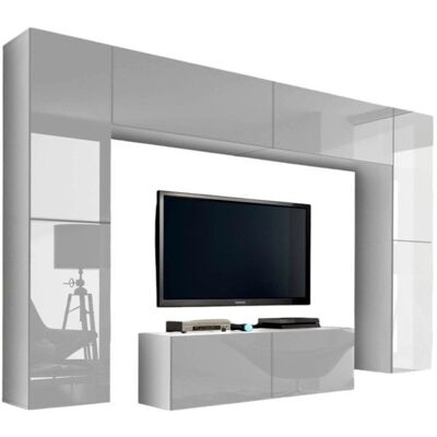 Meublorama - CEPTO III - 256 cm - 8 puertas - LEDs incluidos - juego de muebles para sala Meublorama - CEPTO III - 256 cm - 8 puertas - LEDs incluidos - juego de muebles para sala