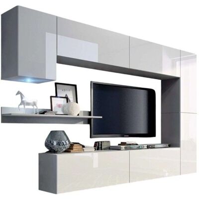 Meublorama - CEPTO - 256 cm - 7 puertas - Estantería de pared Meublorama - CEPTO - 256 cm - 7 puertas - Estantería de pared