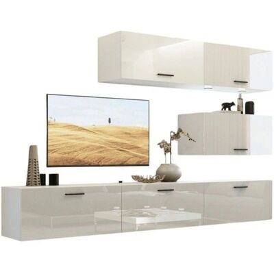 Meublorama CEPTO XXV 249 cm - 6 puertas - LEDs Living room wall unit Meublorama CEPTO XXV 249 cm - 6 puertas - LEDs Living room wall unit