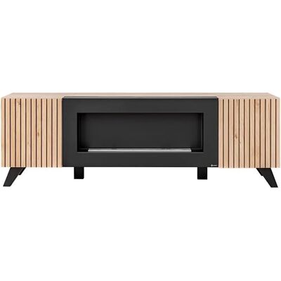 Mueble de TV Meublorama NIELSEN con chimenea - Diseño Mueble de TV Meublorama NIELSEN con chimenea - Diseño