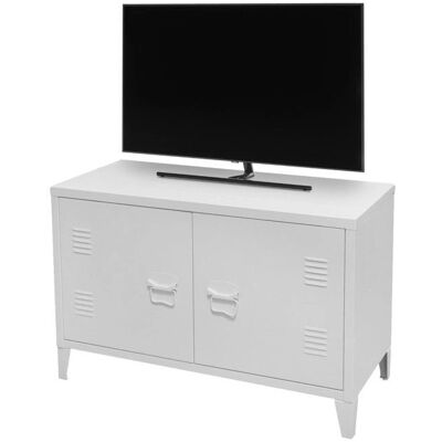 MEUBLORAMA - Industrial 2-door TV cabinet - Bianco MEUBLORAMA - Industrial 2-door TV cabinet - Bianco