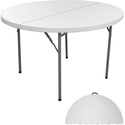 MEUBLORAMA - blanc - 122 cm - PVC - Table pliante d'extérieur - Publicité MEUBLORAMA - blanc - 122 cm - PVC - Table pliante d'extérieur - Publicité