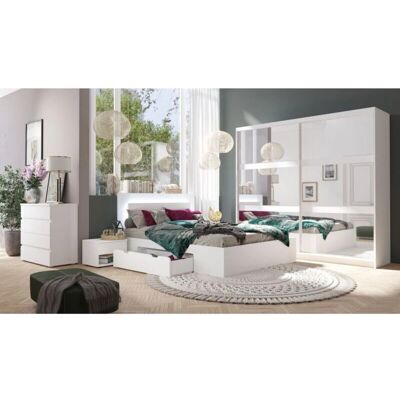 Meublorama - NOFI - Blanco - 180x200 cm cama - Juego dormitorio Meublorama - NOFI - Blanco - 180x200 cm cama - Juego dormitorio