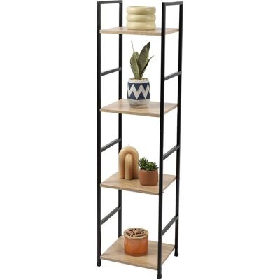 MEUBLORAMA - Holborn 4-tier - Roble y negro - Shelf MEUBLORAMA - Holborn 4-tier - Roble y negro - Shelf