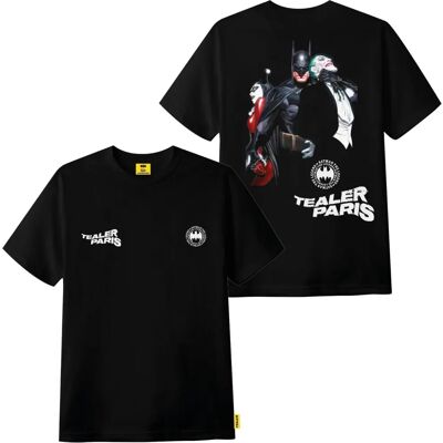 TEALER Joker Tam Negro - T-Shirt - Korte mouwen, Batman-opdruk, Klasieke pasvorm TEALER Joker Tam Negro - T-Shirt - Korte mouwen, Batman-opdruk, Klasieke pasvorm
