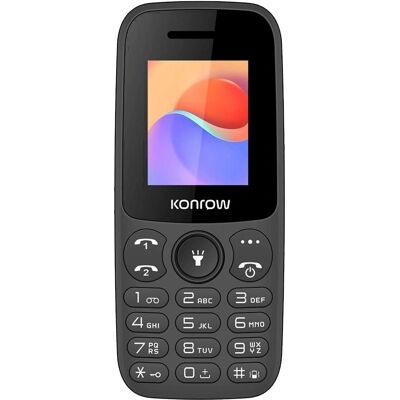 Konrow MOBY - Svart - 1,77" Skärm - Enkel mobil - Tastenhandy Konrow MOBY - Svart - 1,77" Skärm - Enkel mobil - Tastenhandy